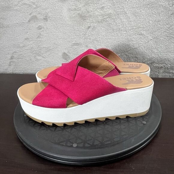 Sorel Womens Size 8 Cameron Pink Flatform Mule Casual Slip On Sandals - Picture 4 of 8